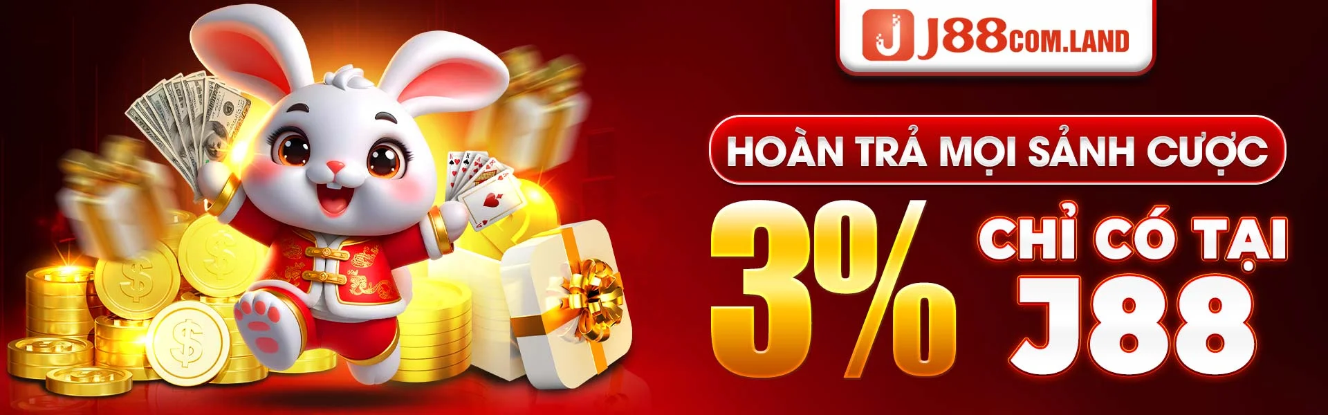 J88 hoàn trả 3% mọi sảnh cược